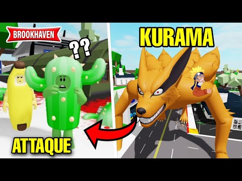 CACTUS ATTAQUÉ PAR KURAMA CAR LA TEAM BANANE ... ! ROBLOX - BROOKHAVEN