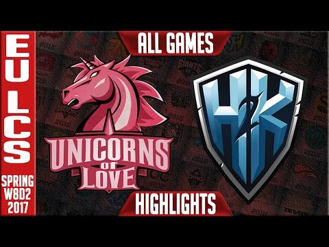H2k vs Unicorns of Love All Games Highlights - EU LCS W8D2 Spring 2017 - H2k vs UOL All Games