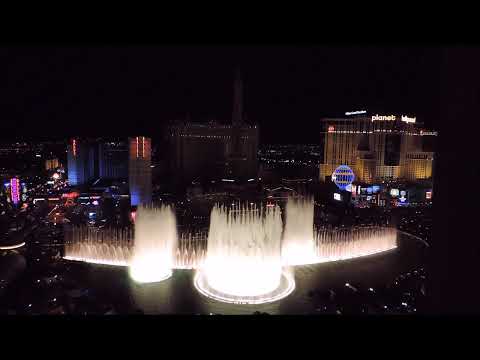 Bellagio fountain Anthem - 2018 May 16. Power Outage at Paris Eiffel