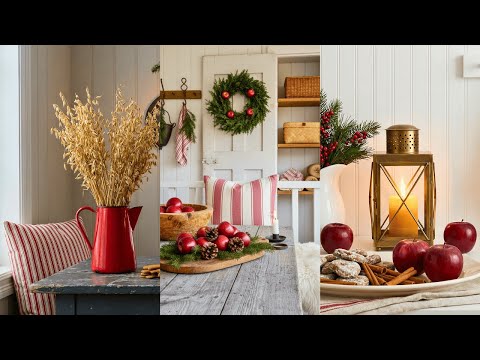 A Touch of Red: Rustic Winter Decor for Vintage Farmhouse