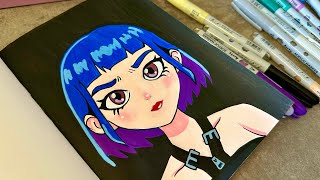 Drawing Zoe with Arrtx Acrylic Markers #kpopdemonhunters #arrtxacrylicmarkers 