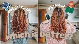 💻chat gpt tells me how to wash and style my wavy hair ~ did it work?🤔😅