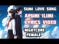 Apumi-Ilimi|Nightcore Female Cover|Sumi Love song|lyrics video| sumi gospel song