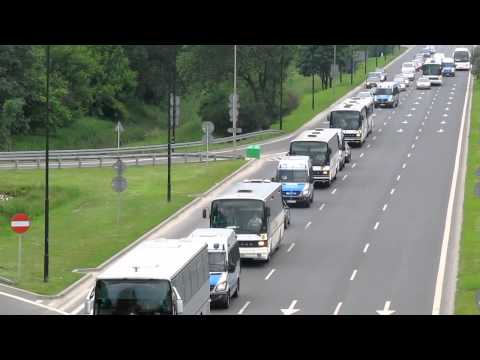 Przejazd kibiców Radomiaka w obstawie Policji w Lublinie w dniu 9 06 13