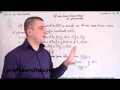 Inele de polinoame   cel mai mare divizor comun al polinoamelor   definitii - profesorultau.ro
