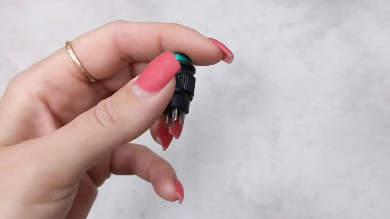 Кнопка LEMANSO LSW13 круглая зелёная с LED подсветкой ON-OFF/R16-503AD