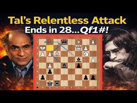 The Crushing Rxf1+ Sacrifice — Tal’s Relentless Attack Ends in Qf1# 