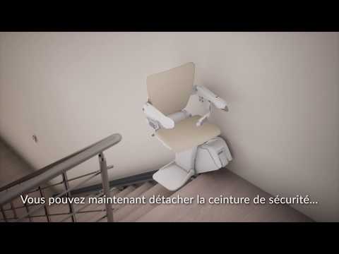 Fauteuil monte-escalier droit compact et pliable - Rail sans crémaillère - En Bretagne et à Nantes - Handicare_7