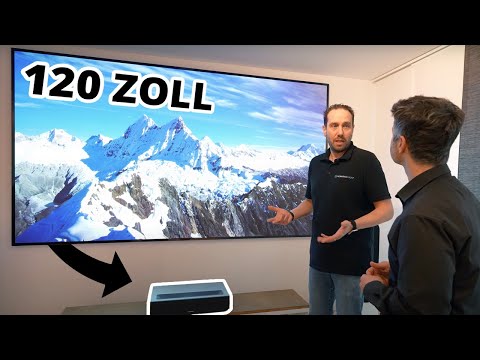 So sieht ein Laser TV Heimkino im Wohnzimmer aus!