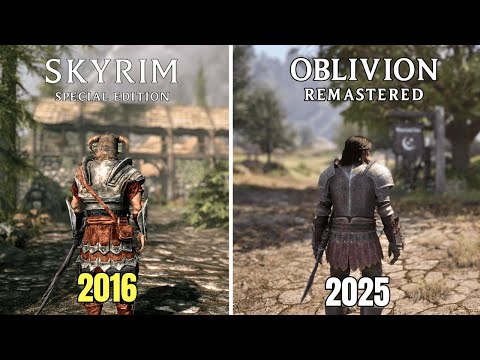 Elder Scrolls IV: Oblivion Remastered Vs Skyrim Special Edition - Direct Comparison (4K)