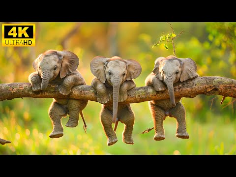 Baby Animals 4K - Explore The Cute World Of Young Wild Animals With Relaxing Music (Colorfully)