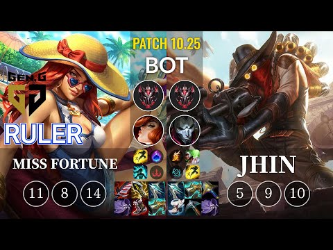 GEN Ruler Miss Fortune vs Jhin Bot - KR Patch 10.25