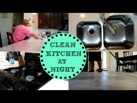 CLEAN KITCHEN at NIGHT collab || Clean with me || Speed Clean