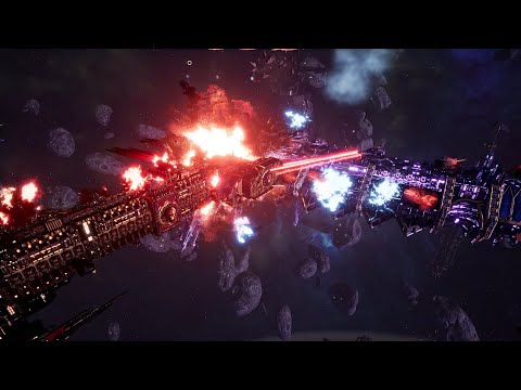 Skalgrim Mod - Adeptus Mechanicus vs Chaos - Massive Battle - Battlefleet Gothic Armada 2