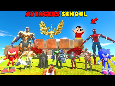 Going to School of AVENGERS and SUPERHERO in Animal Revolt Battle Simulator with CHOP