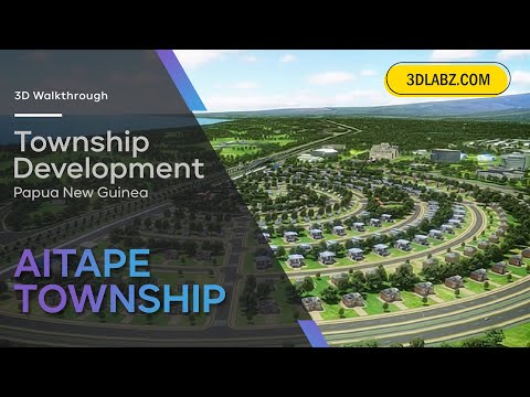 3D Flythrough Animation for AITAPE Township at Aitape, Papua New Guinea. Fly through Animation Video