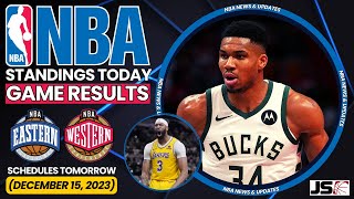 NBA Standings Today as of December 14, 2023 | Games Results Today | Games schedule | News & Updates