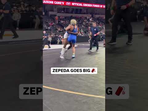 #1 Daniel Zepeda went BIG with a body lock to secure the tech on day 1 at the CIF State Championship