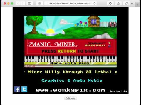 Manic Miner AGK2 HTML5 Test
