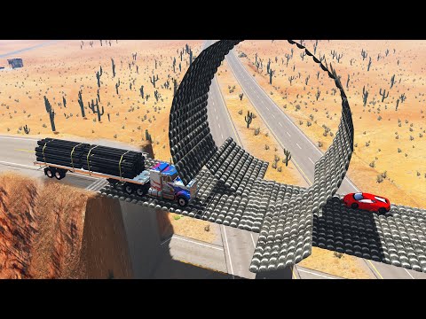 Impossible Loop speedbump Bridge Crashes - Beamng Drive