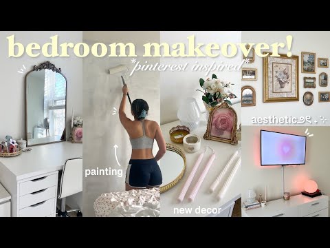 AESTHETIC BEDROOM MAKEOVER🎀🤍 *pinterest inspired*