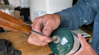 How To Fill A 1lb Propane Tank the cheapest way using a 20 lbs tank