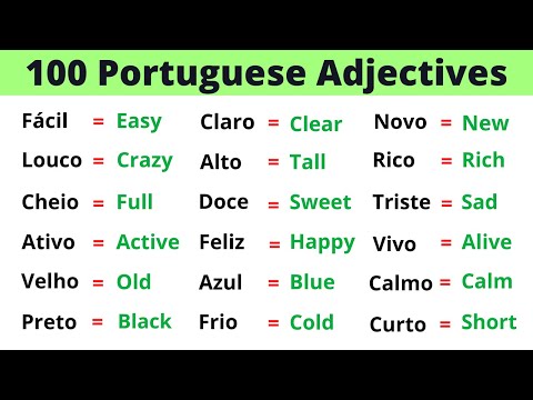 The 100 Most Common Portuguese Adjectives | BR Portuguese