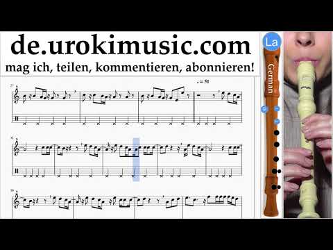 Blockflöte Lernen G. Clean Bandit - Rockabye ft Sean Paul Anne-Marie Tabulatur Teil#2 um-i995