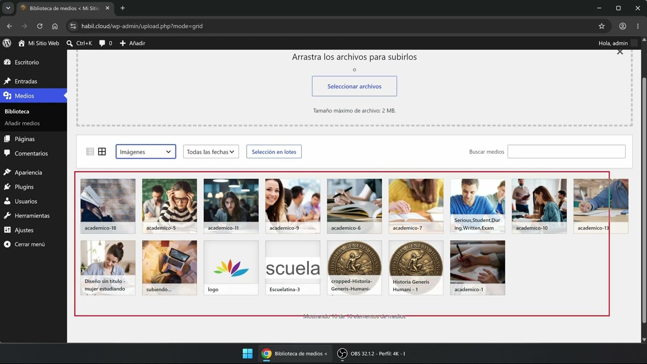 10. WordPress - Medios