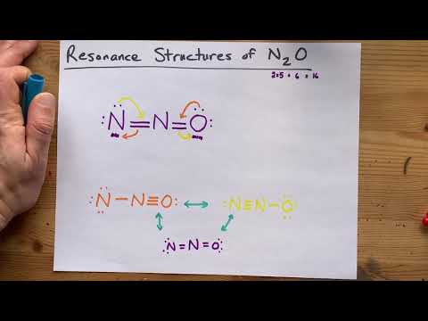 Resonance Structures of N2O (dinitrogen monoxide, nitrous oxide)