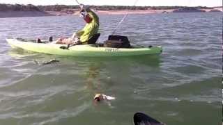 preview picture of video 'Kayak Fishing at Medina Lake 31MIlesOut Take#1'