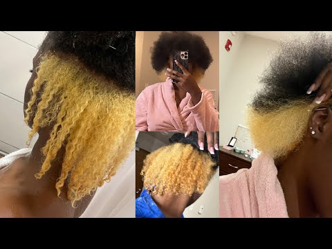 Blonde Skunk Stripe on Natural Hair | Attempting the...
