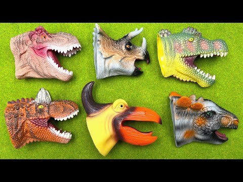 6 Dinosaur Heads! Tyrannosaurus Triceratops Stegosaurus