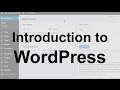 WordPress Tutorial 1: Introduction 