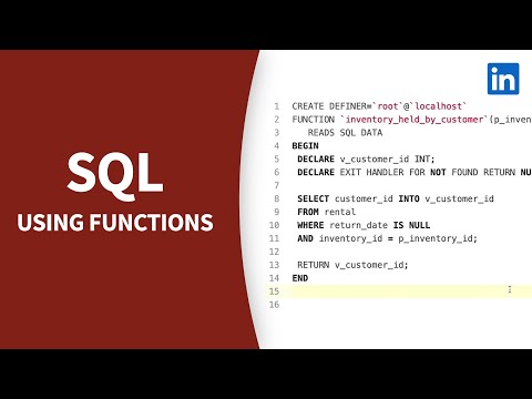 SQL教程 - 使用函數 (SQL Tutorial - Using functions)