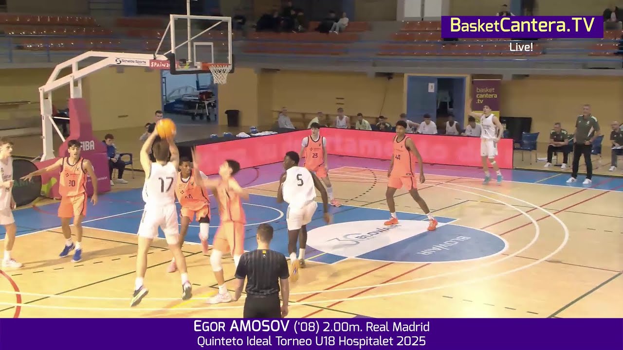 EGOR AMOSOV ('08) 2.00m. Real Madrid.- Quinteto Ideal Torneo Internacional U18 L'Hospitalet 2025