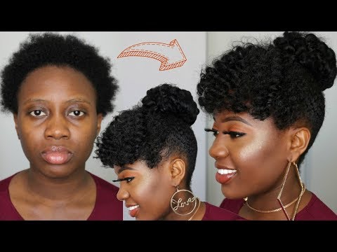 NO CORNROWS | SIMPLE PROTECTIVE STYLE | Curly Bun with...
