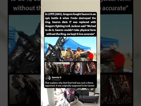 In LOTR The Return of the King (2003), this Aragorn vs Sauron scene was deleted