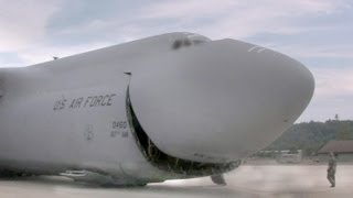 C-5 Galaxy Cargo Unloading And Taking Off