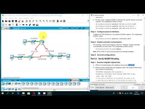 6.2.2.4 Packet Tracer - Configuring Basic EIGRP with IPv4