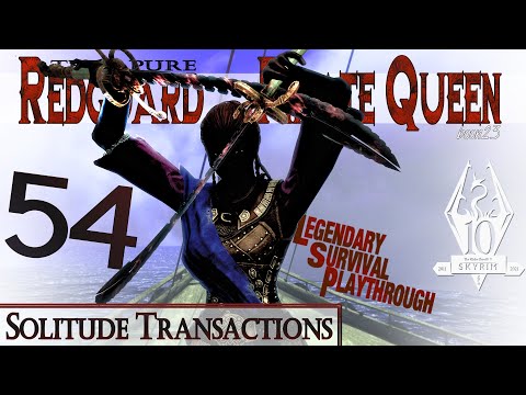 Pure Redguard Pirate Queen Build (54) - SOLITUDE TRANSACTIONS - Skyrim AE Legendary Survival