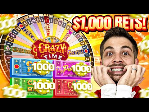 I BET $1,000 ON EVERY BONUS GAME ON CRAZY TIME!!!
