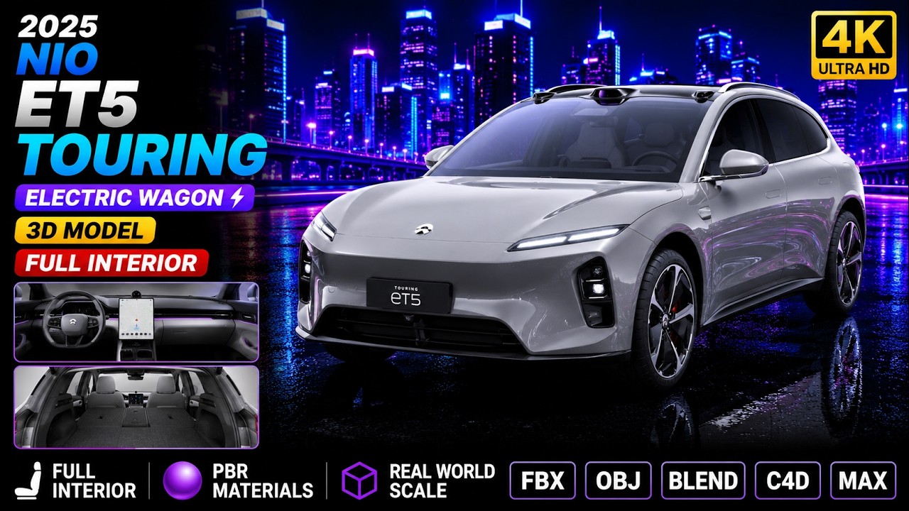 2025 Nio ET5 Touring with Interior 3D Model