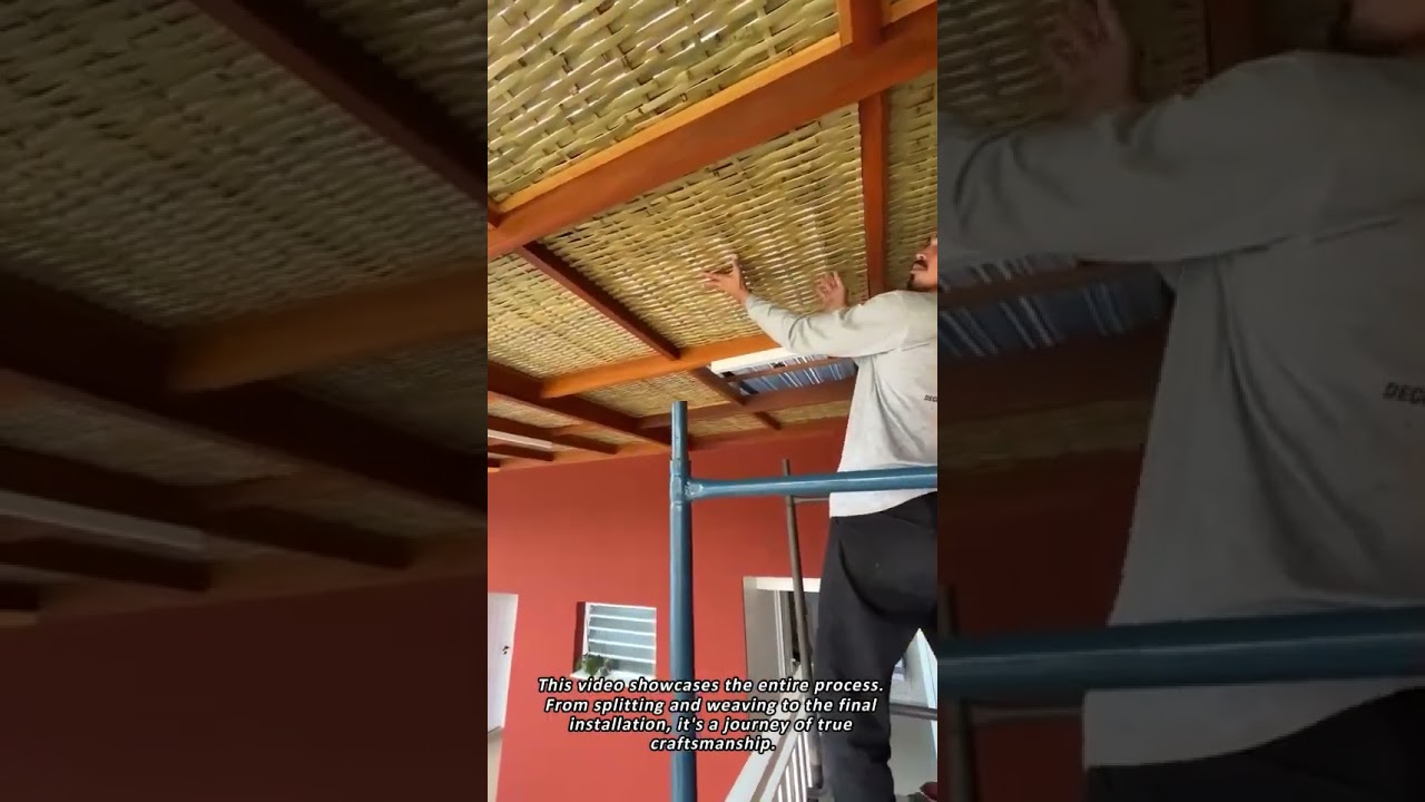 Adding Natural Elegance with a Woven Bamboo Roof