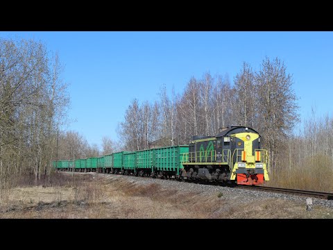 TEM2 & TEM18 locos on the Oil Shale trains in Estonia - 27/4/22