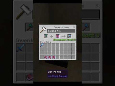 Android walkthrough Gaming - How to Make your Minecraft AXE OverPowered (Enchantments) #shorts