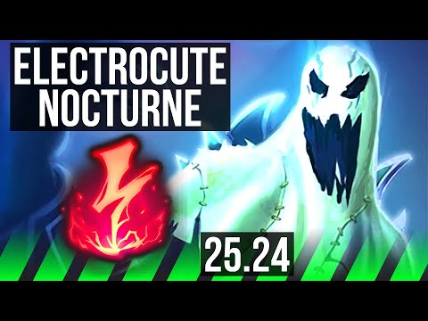 NOCTURNE vs KHA'ZIX (JGL) | Good KDA: 27/1/10, Electrocute, 34K damage | NA Grandmaster | 25.24