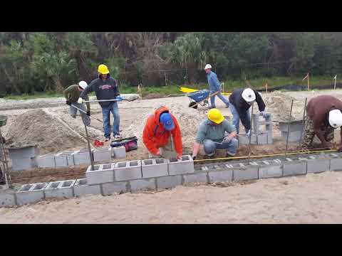 laying 12 inch concrete block cmu's  #Blockboys