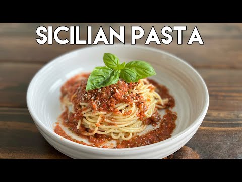 5 Minute Tomato Sauce | No-Cook Tomato Sauce | Sicilian Pasta Dish | Homemade Pizza Sauce
