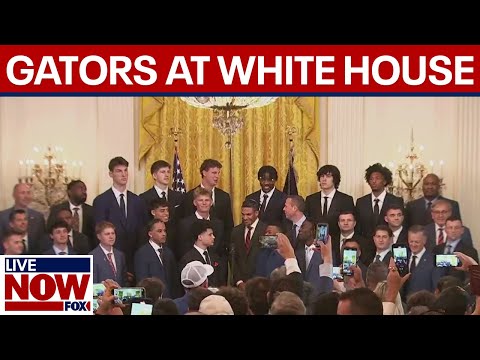 Video | President Trump hosts Florida Gators men's basketball team at White House | LiveNOW from FOX